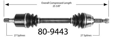 Empi 80-9443 cv half-shaft assembly-cv joint half shaft