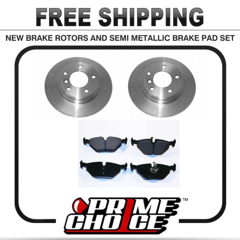 Premium rear metallic brake pads and disc rotors complete kit left & right pair