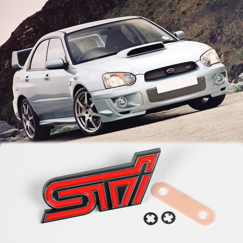 Subaru red sti grill emblem badge impreza gdb wrx gc8 new