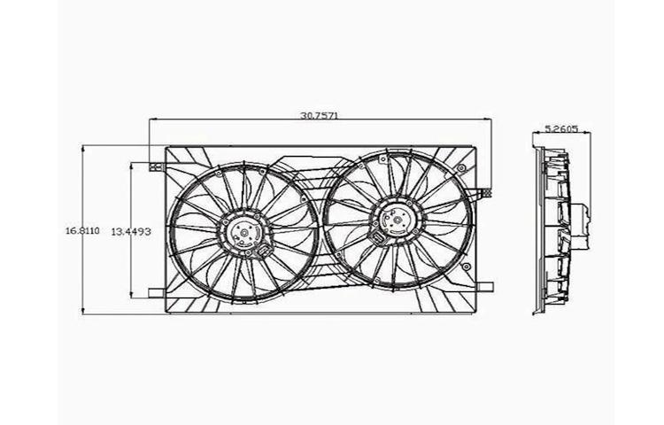 Replacement ac condenser and radiator cooling fan chrysler sebring 5159099aa