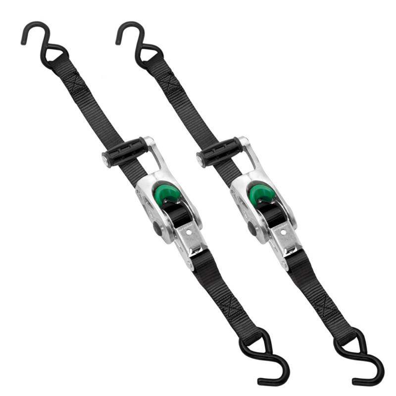 Fulton 1158400 highland titan max grip ratchet tie downs (2-pack) 1" x 14', alum