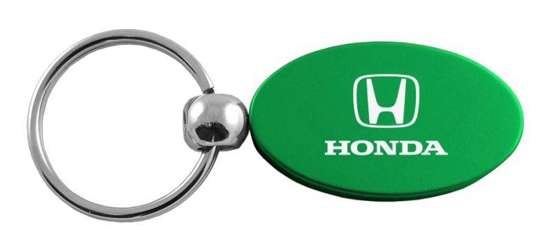 Honda green oval metal keychain car key ring tag key fob logo lanyard