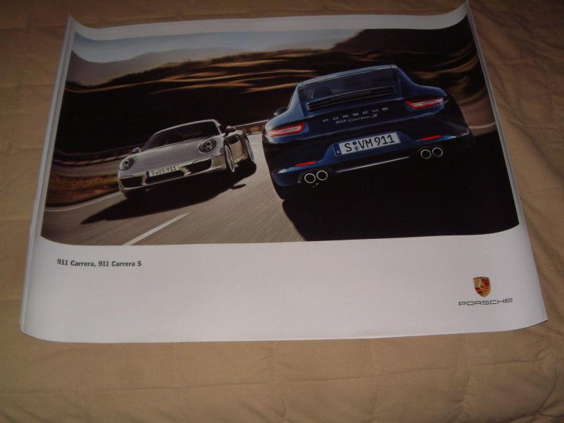 Porsche factory issued showroom poster of the porsche 911 carrera & s  (n0.42) 