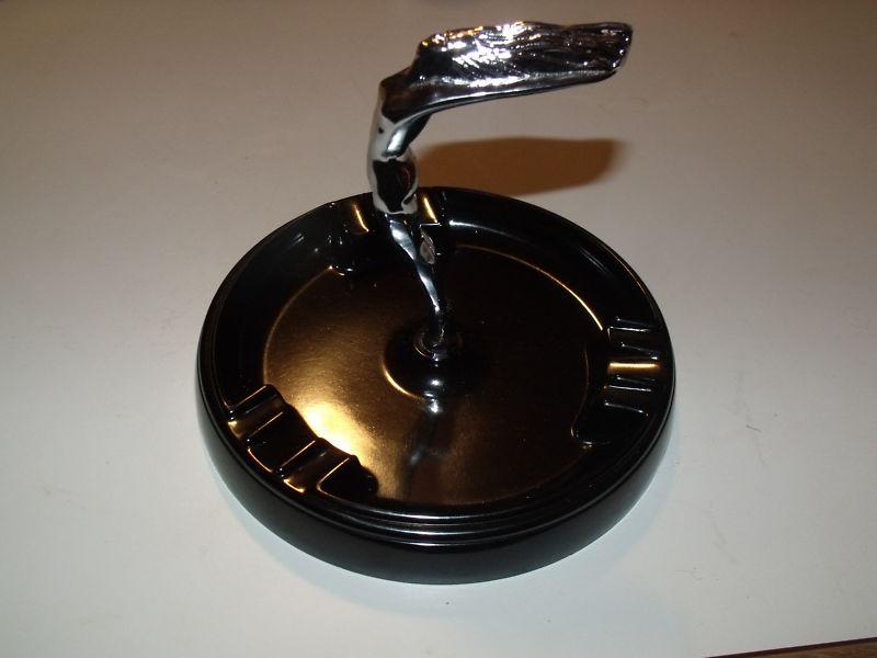 Vintage old antique flying lady woman goddess hood ornament ash tray new