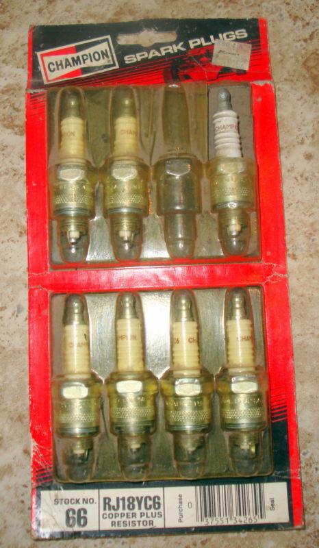 7 nos champion spark plugs stock no 66 rj18yc6 1984 copper plus resistor