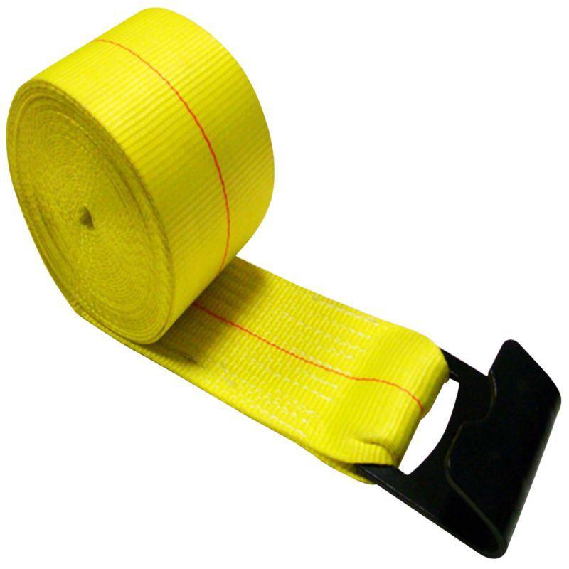 Winch strap w/ flat hook. 4" x 30'  (10) 