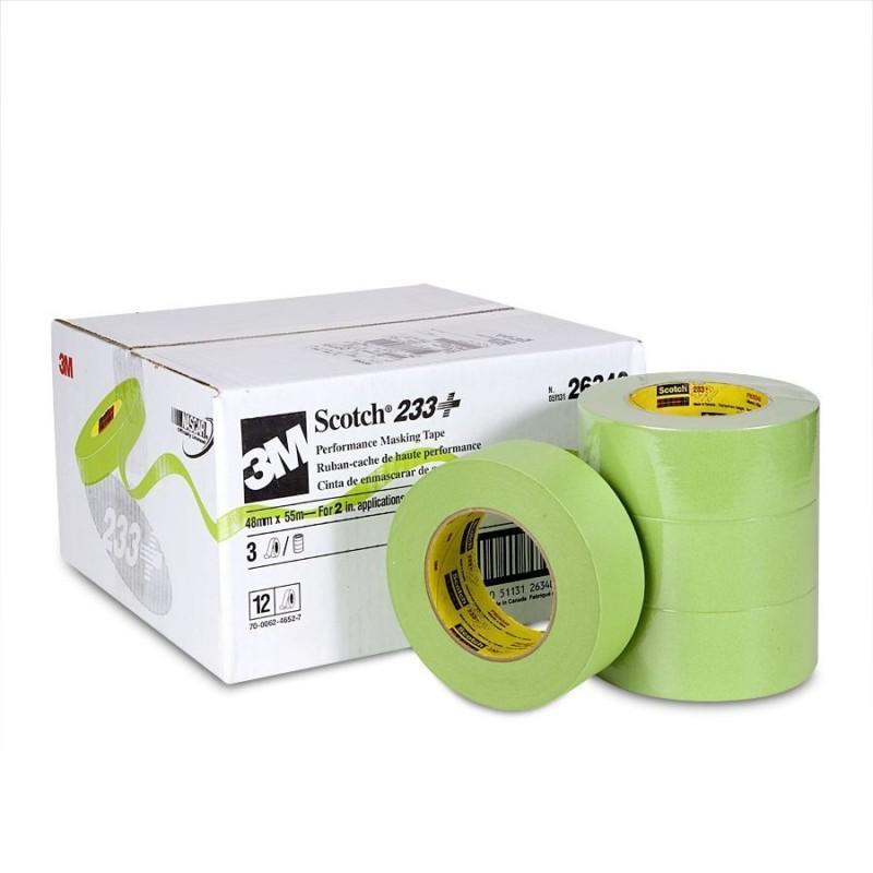 3m 26340 scotch performance masking tape 233+ 48 mm x 55 m 12 rolls per case