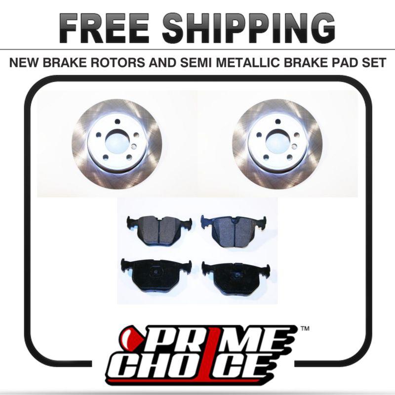 Premium rear metallic brake pads and disc rotors complete kit left & right pair