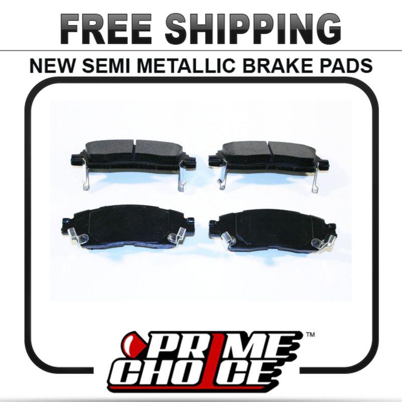 New premium complete set of rear metallic disc brake pads with shims