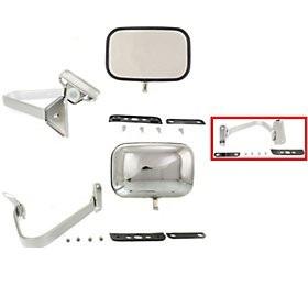 Chrome manual side view door mirror assembly pair set driver+passenger