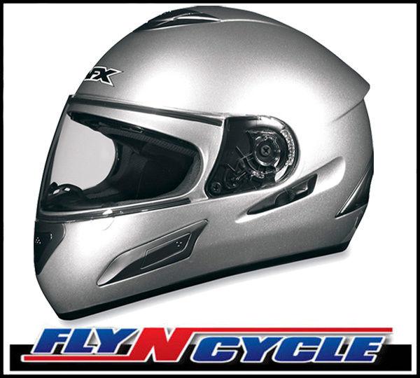 Afx fx-100 sun shield solid silver xs full face motorcycle helmet dot