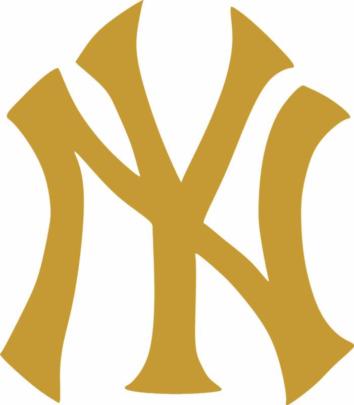 Ny yankees logo vinyl cut out decal in gld - 5.25" by 6"