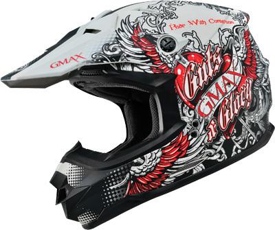Gmax gm76x conviction helmet flat white/black/red m g3765435 tc-15