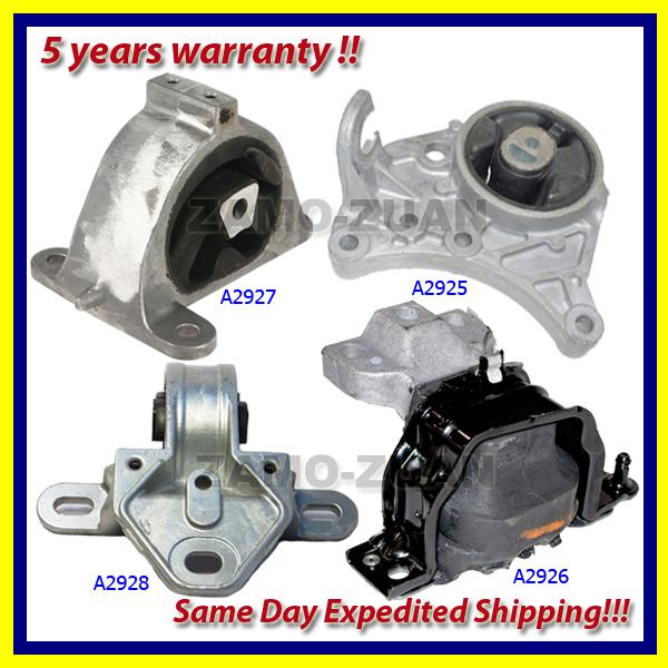 01-04 chrysler town & country 3.3/3.8l 2wd engine motor & trans. mount set 4pcs.