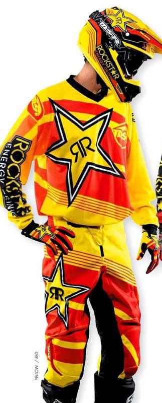 Msr rockstar gear set ylw/red jersey, pant, glove new motorcross