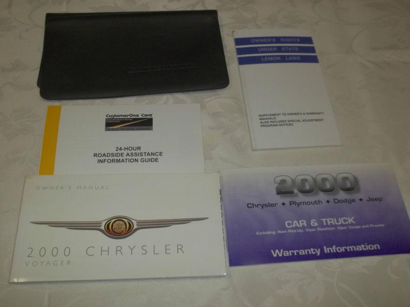 2000 plymouth voyager owner's manual 5/pc.set & black chrysler factory case.