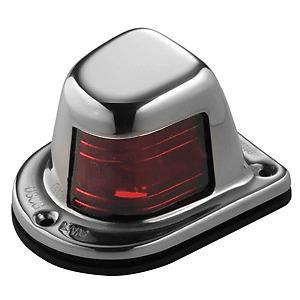 Brand new - attwood 1-mile deck mount, red sidelight - 12v - stainless steel hou
