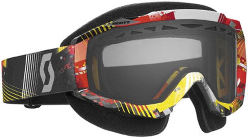 Scott hustle snowcross w/ rose acs thermal lens adult goggles,tangent red/yellow