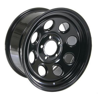 Cragar soft 8 black steel wheels 16"x8" 5x4.75" bc set of 5