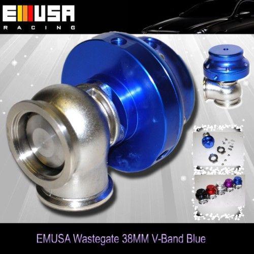 Emusa 38mm wastegate vband blue legend bmw honda accord civic crx del sol gtr