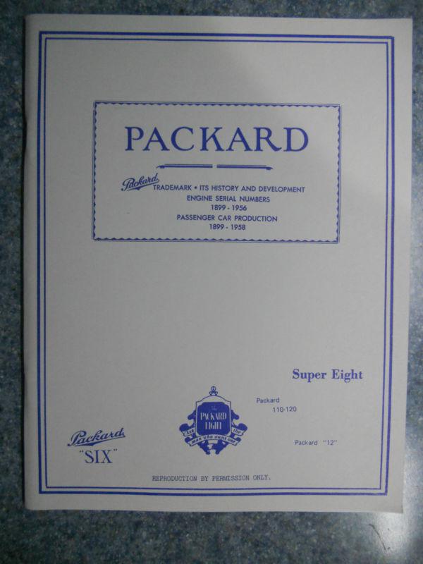 Packard trademark history; engine serial numbers, passenger car production 1995