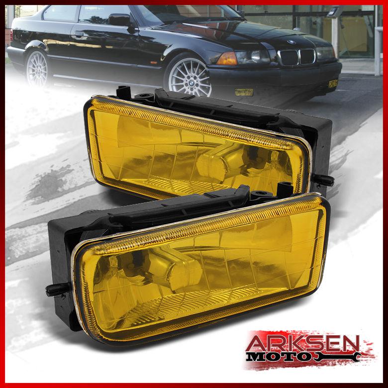 92-98 bmw e36 3-series 318i/320i/325i/328i/m3 yellow fog lights lamps set pair