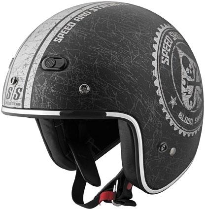 Speed & strength ss600 open face helmet speed shop black/silver small s