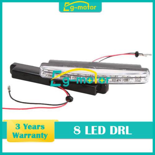 Pair diy 8-led car vehicle head lamp daytime running light drl daylight dc12v