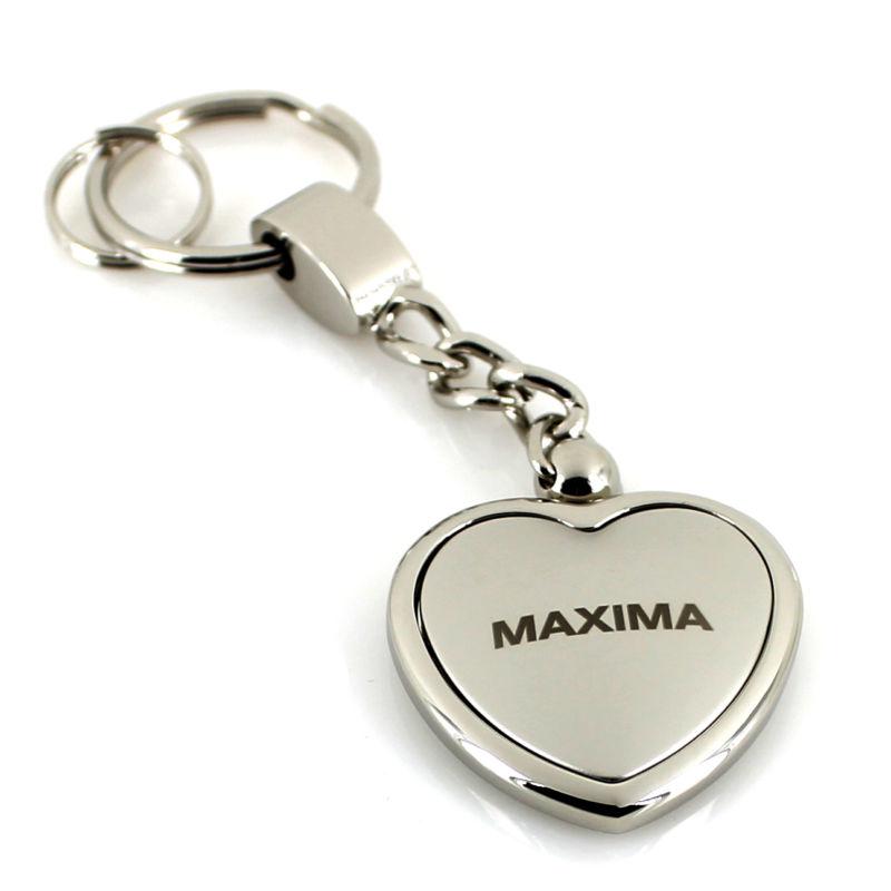 Nissan maxima chrome two tone heart shape keychain