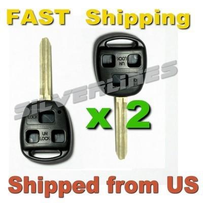 2x 98-06 toyota land cruiser replacement 3 button remote shell case uncut - 2ts