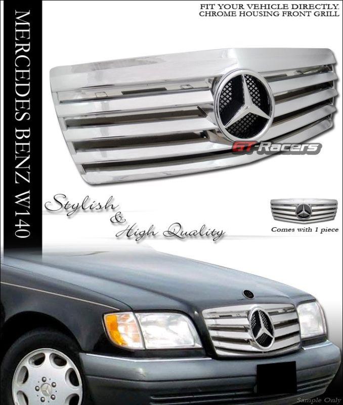 Euro chrome sport front hood bumper grill grille 1992-1999 mercedes w140 s-class