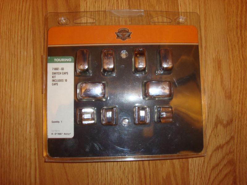 Harley chrome handlebar switch caps 71802-03  complete touring cap kit cover kit