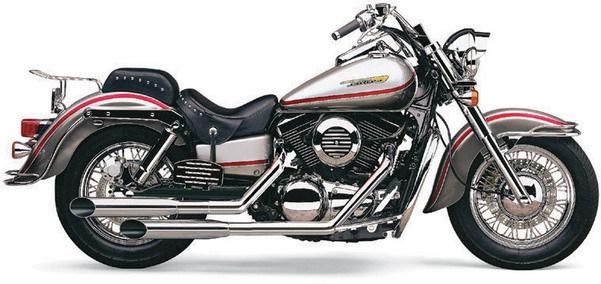 Cobra exhaust classic deluxe slashcut chrome kawasaki vulcan 1500n 2000-2008