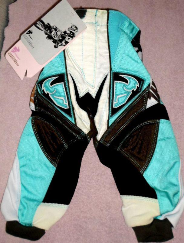 Nwt thor toddler girl phase sz 6 waist- 16 aqua brown pants & knee /shin guards 