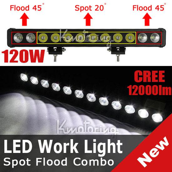 120w 22inch cree led spot flood combo work light offroad lamp utb wagon pickup