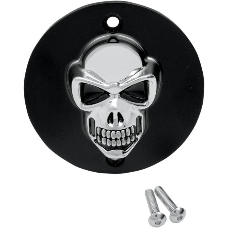 Black & chrome 3-d skull points cover for 1971-2003 harley sportster