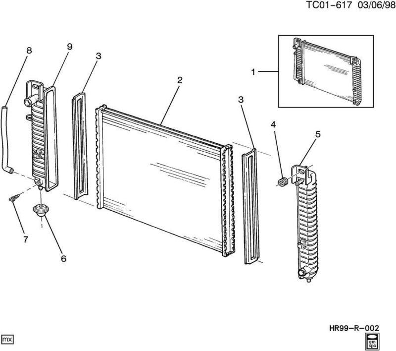 Gm oem 15841583 radiator chevrolet gmc cadillac 4.3l manual mt