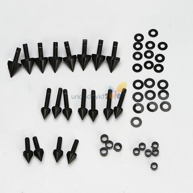 Black complete spike fairing bolts kit for honda cbr600rr 03-06 cbr1000rr 04-07