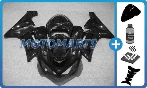 Bundle for kawasaki ninja zx6r zx636 05 06 body kit fairing & windscreen blk