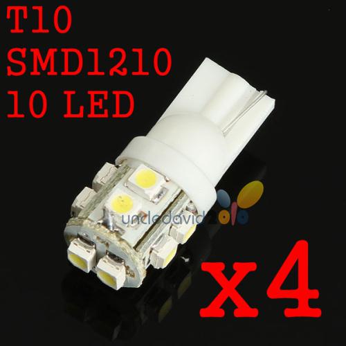 4x white 10 smd led t10 168 194 w5w car interior light bulb side wedge lamp