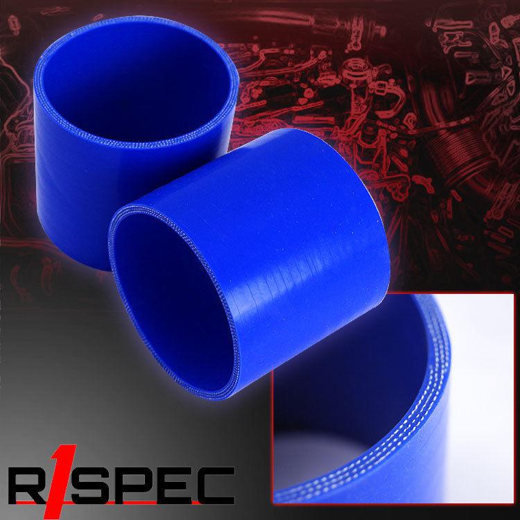 2 x universal blue 3.0'' 3-ply straight silicone hose coupler 76mm id 3" length