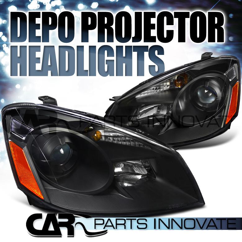 Nissan 05-06 altima black diamond headlight depo pair