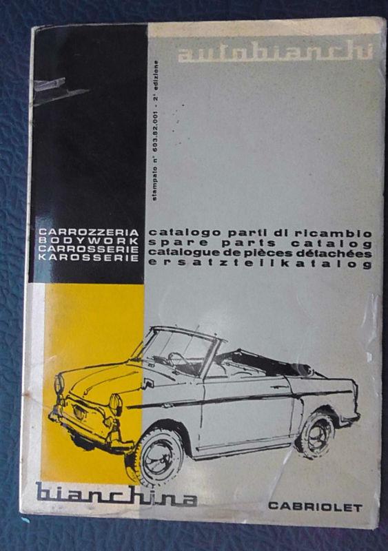 Autobianchi bianchina cabriolet original parts manual