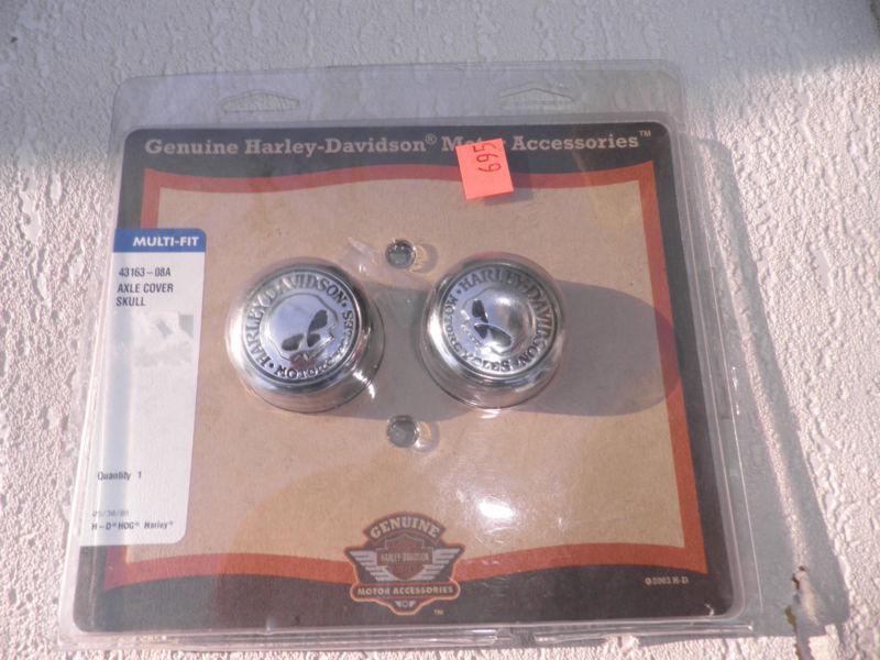 Harley willie g skull front axle nut cover kit softail touring vrod vrsc xl dyna