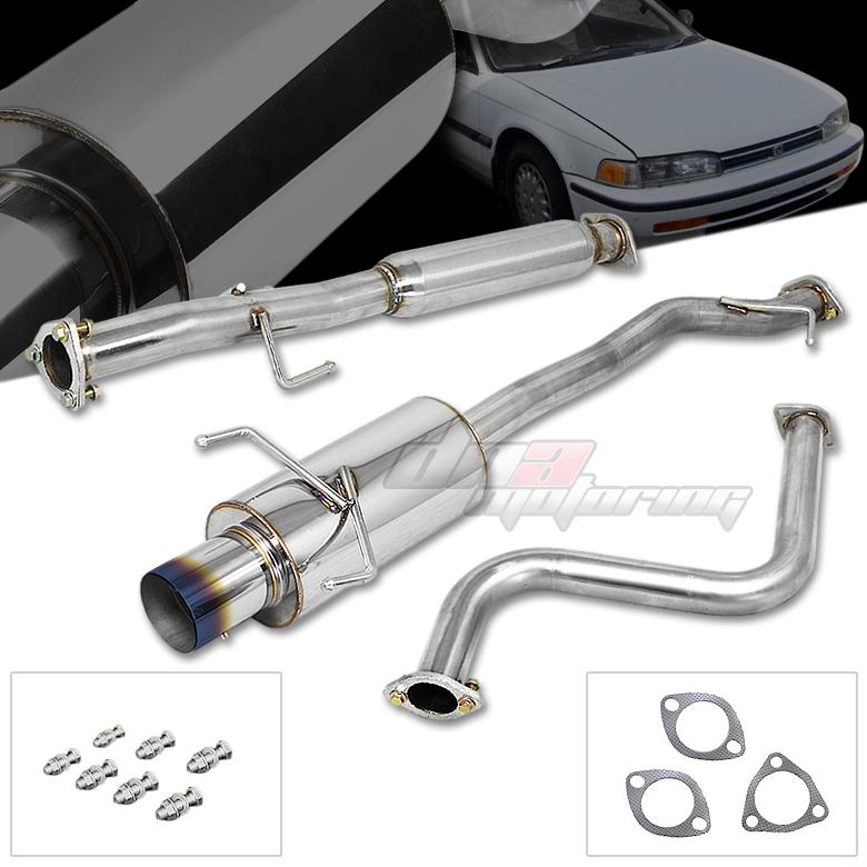 90-93 honda accord cb 2.2l 4" burnt tip catback exhaust system cat back muffler