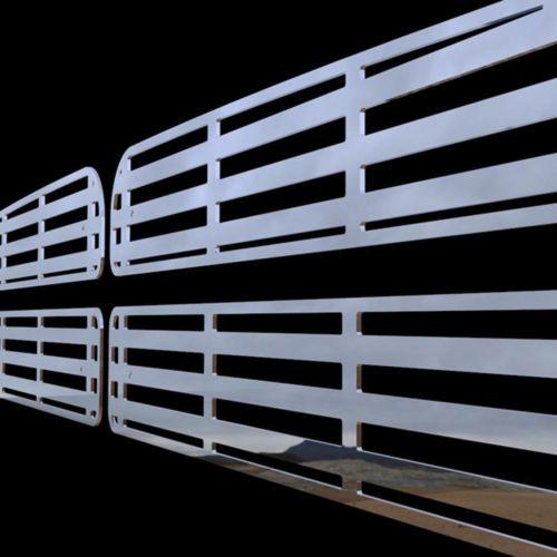 Dodge ram 94-02 vertical flame polished stainless grill insert trim cover