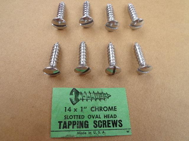 8 old school nos slotted screws-made in u.s.a decades ago! show quality! chrome!