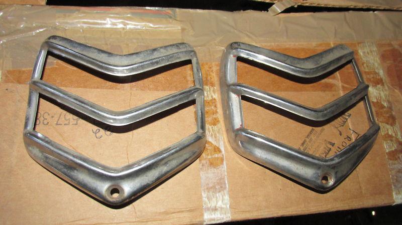 1940 ford pass. car tail light bezels (pair) - used 