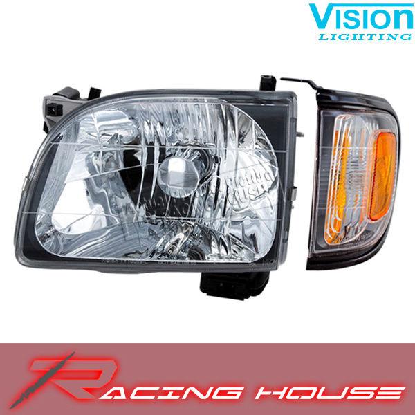 Driver left  headlight corner light signal+black pearl bezel 01-04 toyota tacoma