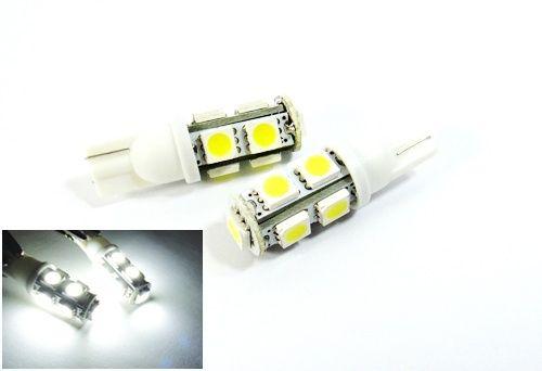 2 white 9 smd led t10 168 194 parking turn signal lamp daytime running light drl